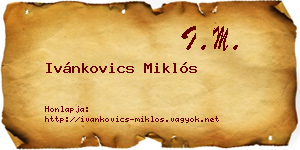 Ivánkovics Miklós névjegykártya