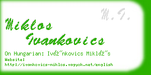 miklos ivankovics business card